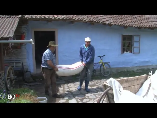 Millwork, grain grinding at the watermill in Bățanii Mici