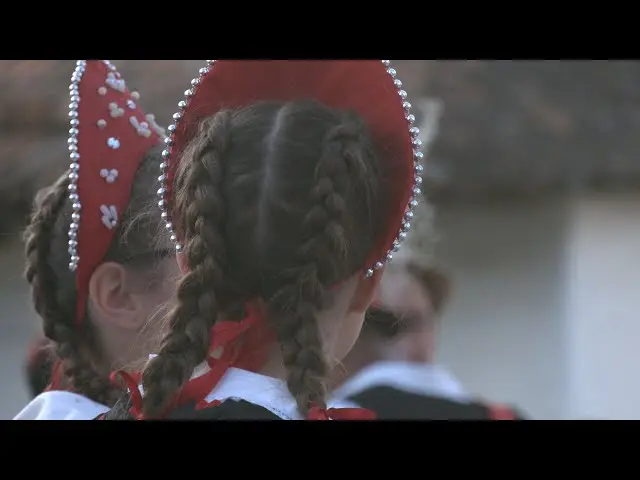 The dance of the young people of Racoșul de Sus after the harvest parade