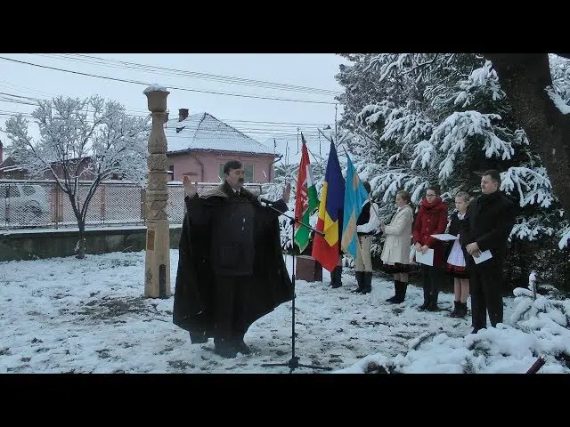 Inaugurarea stâlpului memorial lui Samu Konsza